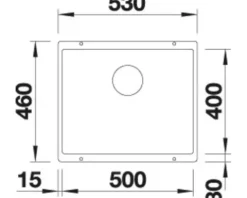 Spüle Blanco SUBLINE 500-U 530 x 460 mm anthrazit 523432