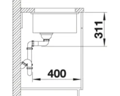 Spüle Blanco SUBLINE 500-U 530 x 456 mm basalt 523739