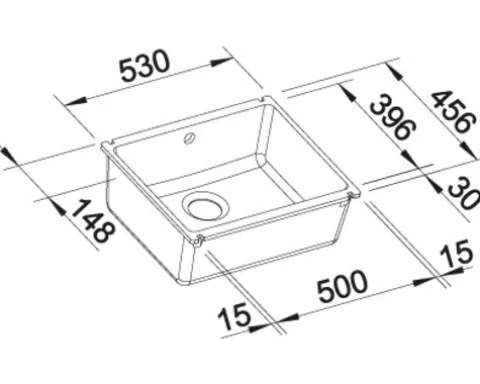 Spüle Blanco SUBLINE 500-U 530 x 456 mm basalt 523739