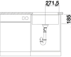 Spüle Blanco SUBLINE 500-U 530 x 456 mm basalt 523739