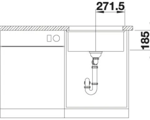 Spüle Blanco SUBLINE 500-U 530 x 456 mm basalt 523739