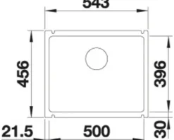 Spüle Blanco SUBLINE 500-U 530 x 456 mm basalt 523739
