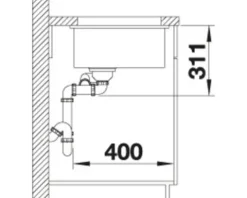 Spüle Blanco SUBLINE 350/150-U 567 x 456 mm magnolia glänzend 523742 1 Spülbecken Mit Restebecken Ohne Tropffläche Becken links