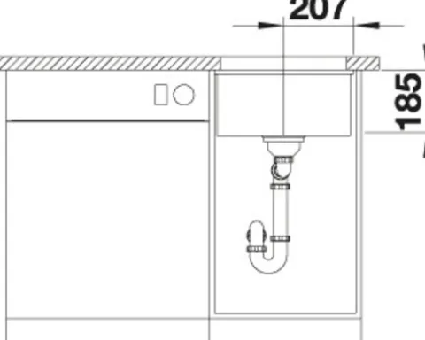 Spüle Blanco SUBLINE 375-U 414 x 456 mm magnolia glänzend 523727