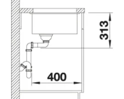 Spüle Blanco SUBLINE 320-U 350 x 460 mm schwarz 525983