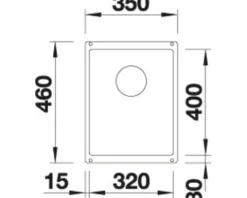 Spüle Blanco SUBLINE 320-U 350 x 460 mm schwarz 525983