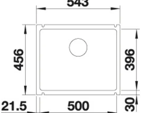 Spüle Blanco SUBLINE 500-U 530 x 456 mm schwarz 523740
