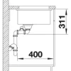 Spüle Blanco SUBLINE 350/150-U 567 x 456 mm schwarz 523747 1 Spülbecken Mit Restebecken Ohne Tropffläche Becken links