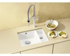 Spüle Blanco SUBLINE 350/150-U 567 x 456 mm schwarz 523747 1 Spülbecken Mit Restebecken Ohne Tropffläche Becken links