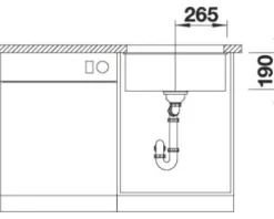 Spüle Blanco SUBLINE 500-U 530 x 460 mm softweiß 527170