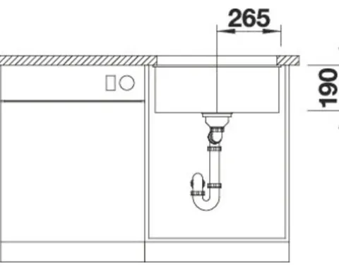 Spüle Blanco SUBLINE 500-U 530 x 460 mm softweiß 527170
