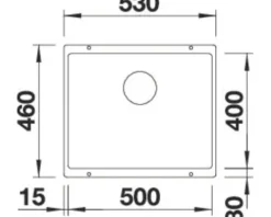 Spüle Blanco SUBLINE 500-U 530 x 460 mm softweiß 527170