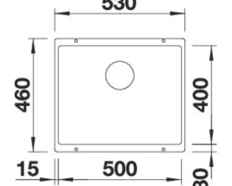 Spüle Blanco SUBLINE 500-U 530 x 460 mm softweiß 527170