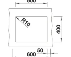 Spüle Blanco SUBLINE 500-U 530 x 460 mm softweiß 527170