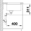 Spüle Blanco SUBLINE 500-U 530 x 456 mm weiß 523733
