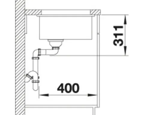 Spüle Blanco SUBLINE 500-U 530 x 456 mm weiß 523733