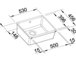 Spüle Blanco SUBLINE 500-U 530 x 456 mm weiß 523733