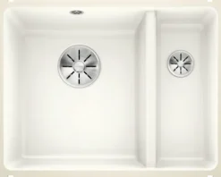 Spüle Blanco SUBLINE 350/150-U 567 x 456 mm weiß 523741 1 Spülbecken Mit Restebecken Ohne Tropffläche Becken links