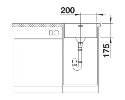 Spüle Blanco SUPRA 400-IF/A 44 x 50 cm edelstahl 526352