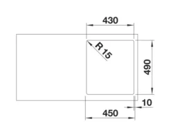 Spüle Blanco SUPRA 400-IF/A 44 x 50 cm edelstahl 526352