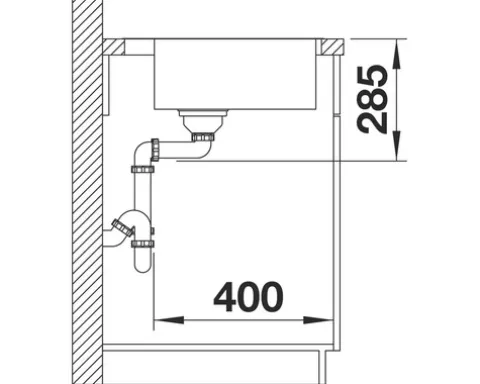 Spüle Blanco SUPRA 400-IF/A 44 x 50 cm edelstahl 526352