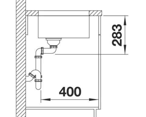 Spüle Blanco SUPRA 340-U 370 x 430 mm edelstahl bürstfinish 518199