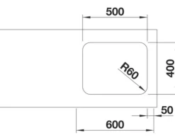 Spüle Blanco SUPRA 500-U 530 x 430 mm edelstahl bürstfinish 518205