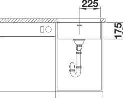 Spüle Blanco SUPRA 450-U 480 x 430 mm edelstahl bürstfinish 518203