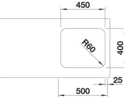 Spüle Blanco SUPRA 450-U 480 x 430 mm edelstahl bürstfinish 518203