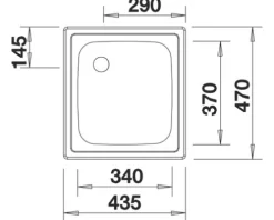 Spüle Blanco TOP EE 4 X 4 435 x 470 mm edelstahl naturfinish 501065