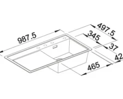 Spüle Blanco ZENAR 6 S-F 988 x 498 mm anthrazit 523902