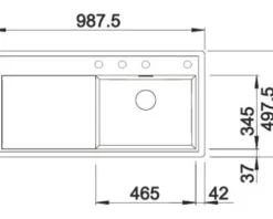 Spüle Blanco ZENAR 6 S-F 988 x 498 mm anthrazit 523902