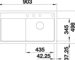 Spüle Blanco ZENAR 5 S-F 903 x 498 mm schwarz 526049