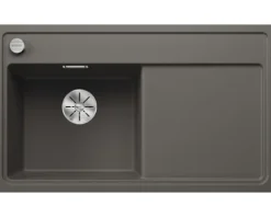 Spüle Blanco ZENAR 45 S-F 848 x 498 mm vulkangrau 527362 1 Spülbecken Flächenbündig Flächenbündige Optik Mit Tropffläche Becken links