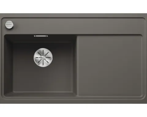 Spüle Blanco ZENAR 45 S-F 848 x 498 mm vulkangrau 527362 1 Spülbecken Flächenbündig Flächenbündige Optik Mit Tropffläche Becken links