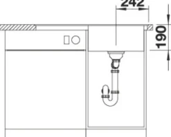 Spüle Blanco ZENAR 45 S-F 848 x 498 mm vulkangrau 527362 1 Spülbecken Flächenbündig Flächenbündige Optik Mit Tropffläche Becken links