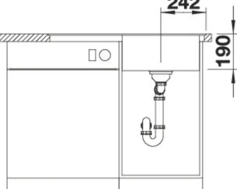 Spüle Blanco ZENAR 45 S-F 848 x 498 mm vulkangrau 527362 1 Spülbecken Flächenbündig Flächenbündige Optik Mit Tropffläche Becken links
