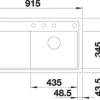 Spüle Blanco ZENAR 5 S 915 x 510 mm felsgrau 523935