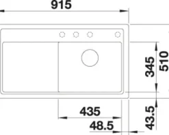 Spüle Blanco ZENAR 5 S 915 x 510 mm felsgrau 523935