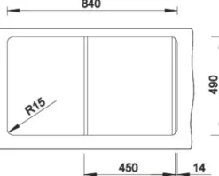Spüle Blanco ZENAR 45 S 860 x 510 mm softweiß 527176 1 Spülbecken Mit Tropffläche Becken links