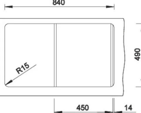 Spüle Blanco ZENAR 45 S 860 x 510 mm softweiß 527176 1 Spülbecken Mit Tropffläche Becken links