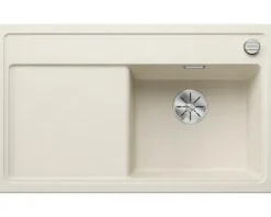 Spüle Blanco ZENAR 45 S 860 x 510 mm softweiß 527178 1 Spülbecken Mit Tropffläche Becken rechts