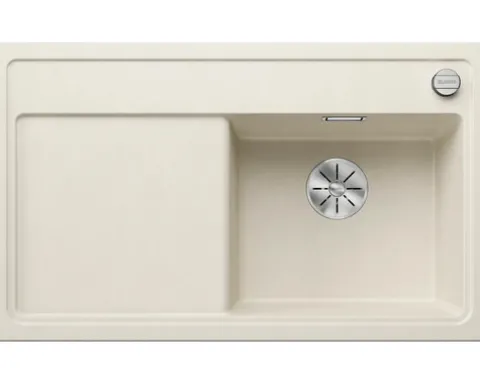 Spüle Blanco ZENAR 45 S 860 x 510 mm softweiß 527178 1 Spülbecken Mit Tropffläche Becken rechts