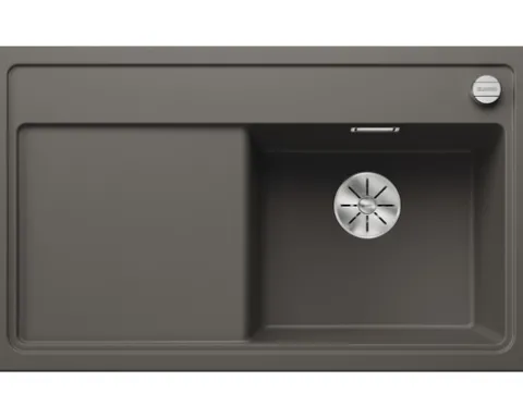 Spüle Blanco ZENAR 45 S 860 x 510 mm vulkangrau 527361 1 Spülbecken Mit Tropffläche Becken rechts