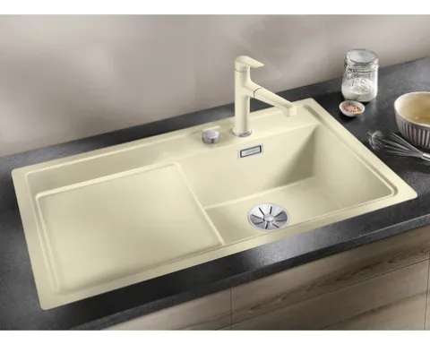 Spüle Blanco ZENAR 5 S 915 x 510 mm vulkangrau 527365 1 Spülbecken Mit Tropffläche Becken rechts