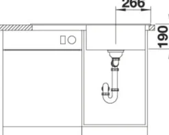 Spüle Blanco ZENAR 5 S 915 x 510 mm vulkangrau 527365 1 Spülbecken Mit Tropffläche Becken rechts
