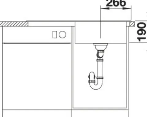 Spüle Blanco ZENAR 5 S 915 x 510 mm vulkangrau 527365 1 Spülbecken Mit Tropffläche Becken rechts
