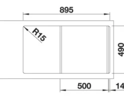 Spüle Blanco ZENAR 5 S 915 x 510 mm vulkangrau 527365 1 Spülbecken Mit Tropffläche Becken rechts