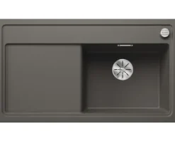 Spüle Blanco ZENAR 5 S 915 x 510 mm vulkangrau 527365 1 Spülbecken Mit Tropffläche Becken rechts