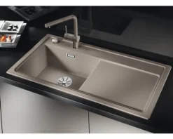 Spüle Blanco ZENAR XL 6 S 1000 x 510 mm schwarz 526059 Mit Tropffläche Becken links